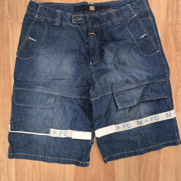 Vintage 90s Girbaud Denim Shuttle Shorts Mens Size 36 Blue Denim Skate - Picture 3 of 8